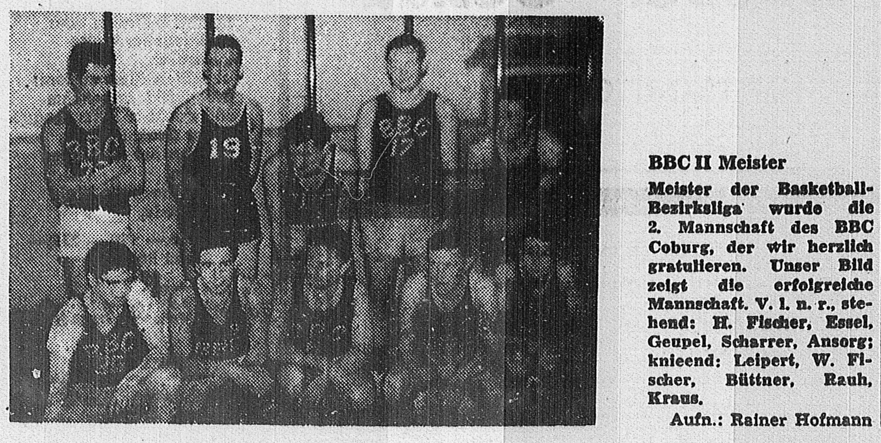 Coburg II Bezirksligameister